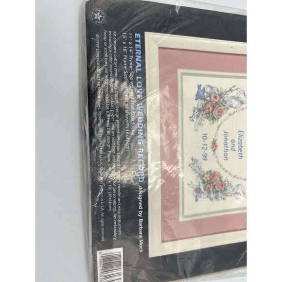 Dimensions Cross Stitch Kit Eternal Love Wedding Gift Record 3165 Marriage Vtg - Picture 3 of 4